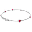 1 CT Bezel Set Ruby Station Chain Bracelet in Gold Ruby - ( AAA ) - Quality - Rosec Jewels