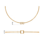 5 MM Princess Cut Citrine Solitaire Chain Bracelet Citrine - ( AAA ) - Quality - Rosec Jewels