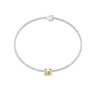 5 MM Princess Cut Citrine Solitaire Chain Bracelet Citrine - ( AAA ) - Quality - Rosec Jewels