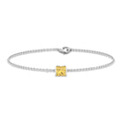 5 MM Princess Cut Citrine Solitaire Chain Bracelet Citrine - ( AAA ) - Quality - Rosec Jewels