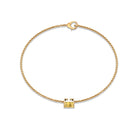 5 MM Princess Cut Citrine Solitaire Chain Bracelet Citrine - ( AAA ) - Quality - Rosec Jewels