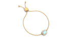 Swiss Blue Topaz Bolo Chain Bracelet with Diamond Sky Blue Topaz - ( AAA ) - Quality - Rosec Jewels