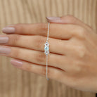 Minimal Sky Blue Topaz and Diamond Geometric Chain Bracelet Sky Blue Topaz - ( AAA ) - Quality - Rosec Jewels