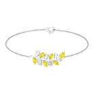 Marquise and Pear Cut Yellow Sapphire Leaf Chain Bracelet Yellow Sapphire - ( AAA ) - Quality - Rosec Jewels