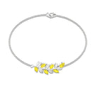 Marquise and Pear Cut Yellow Sapphire Leaf Chain Bracelet Yellow Sapphire - ( AAA ) - Quality - Rosec Jewels