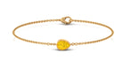 Pear Cut Yellow Sapphire Solitaire Chain Bracelet Yellow Sapphire - ( AAA ) - Quality - Rosec Jewels