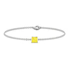 Princess Cut Yellow Sapphire Solitaire Bracelet in Bar Setting Yellow Sapphire - ( AAA ) - Quality - Rosec Jewels