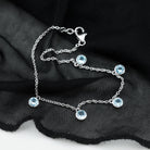 1.25 CT Bezel Set Aquamarine Station Chain Bracelet Aquamarine - ( AAA ) - Quality - Rosec Jewels