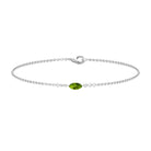 3X6 MM Marquise Cut Solitaire Peridot East West Chain Bracelet Peridot - ( AAA ) - Quality - Rosec Jewels