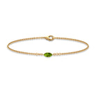 3X6 MM Marquise Cut Solitaire Peridot East West Chain Bracelet Peridot - ( AAA ) - Quality - Rosec Jewels