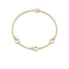 Minimal Yellow Sapphire and Diamond Station Chain Bracelet Yellow Sapphire - ( AAA ) - Quality - Rosec Jewels