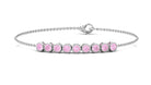 Milgrain Bezel Set Round Pink Sapphire Nine Stone Chain Bracelet Pink Sapphire - ( AAA ) - Quality - Rosec Jewels