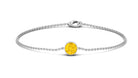 Bezel Set Yellow Sapphire Simple Solitaire Bracelet Yellow Sapphire - ( AAA ) - Quality - Rosec Jewels