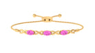 1.75 CT Oval Cut Pink Sapphire and Gold Infinity Link Bolo Bracelet for Women Pink Sapphire - ( AAA ) - Quality - Rosec Jewels