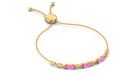 1.75 CT Oval Cut Pink Sapphire and Gold Infinity Link Bolo Bracelet for Women Pink Sapphire - ( AAA ) - Quality - Rosec Jewels