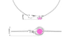 Simple Round Pink Sapphire Infinity Chain Bracelet Pink Sapphire - ( AAA ) - Quality - Rosec Jewels