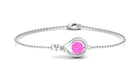 Simple Round Pink Sapphire Infinity Chain Bracelet Pink Sapphire - ( AAA ) - Quality - Rosec Jewels