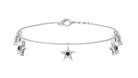 0.25 CT Black Diamond and Star Charm Chain Bracelet Black Diamond - ( AAA ) - Quality - Rosec Jewels