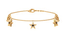 0.25 CT Black Diamond and Star Charm Chain Bracelet Black Diamond - ( AAA ) - Quality - Rosec Jewels