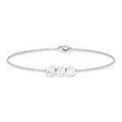 Round Lab Grown Diamond Three Stone Chain Bracelet Lab Grown Diamond - ( EF-VS ) - Color and Clarity - Rosec Jewels