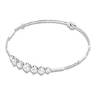 Moissanite Link Bar Bracelet with Graduated Style Moissanite - ( D-VS1 ) - Color and Clarity - Rosec Jewels