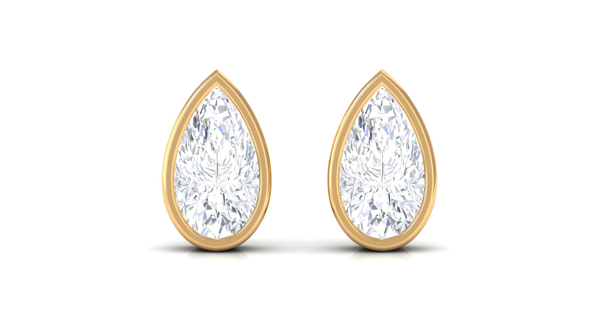 Solitaire 1/4 CT Pear Cut Diamond Stud Earrings Diamond - ( HI-SI ) - Color and Clarity - Rosec Jewels