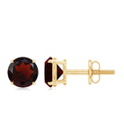 January Birthstone 1/2 CT Round Cut Garnet Solitaire Stud Earrings for Women Garnet - ( AAA ) - Quality - Rosec Jewels