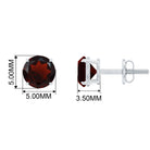 January Birthstone 1/2 CT Round Cut Garnet Solitaire Stud Earrings for Women Garnet - ( AAA ) - Quality - Rosec Jewels