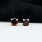 January Birthstone 1/2 CT Round Cut Garnet Solitaire Stud Earrings for Women Garnet - ( AAA ) - Quality - Rosec Jewels