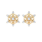 Round Diamond Snowflake Stud Earrings Diamond - ( HI-SI ) - Color and Clarity - Rosec Jewels