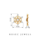 Round Diamond Snowflake Stud Earrings Diamond - ( HI-SI ) - Color and Clarity - Rosec Jewels