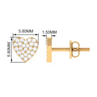 0.25 CT Natural Diamond Heart Stud Earrings in Gold Diamond - ( HI-SI ) - Color and Clarity - Rosec Jewels