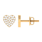 0.25 CT Natural Diamond Heart Stud Earrings in Gold Diamond - ( HI-SI ) - Color and Clarity - Rosec Jewels