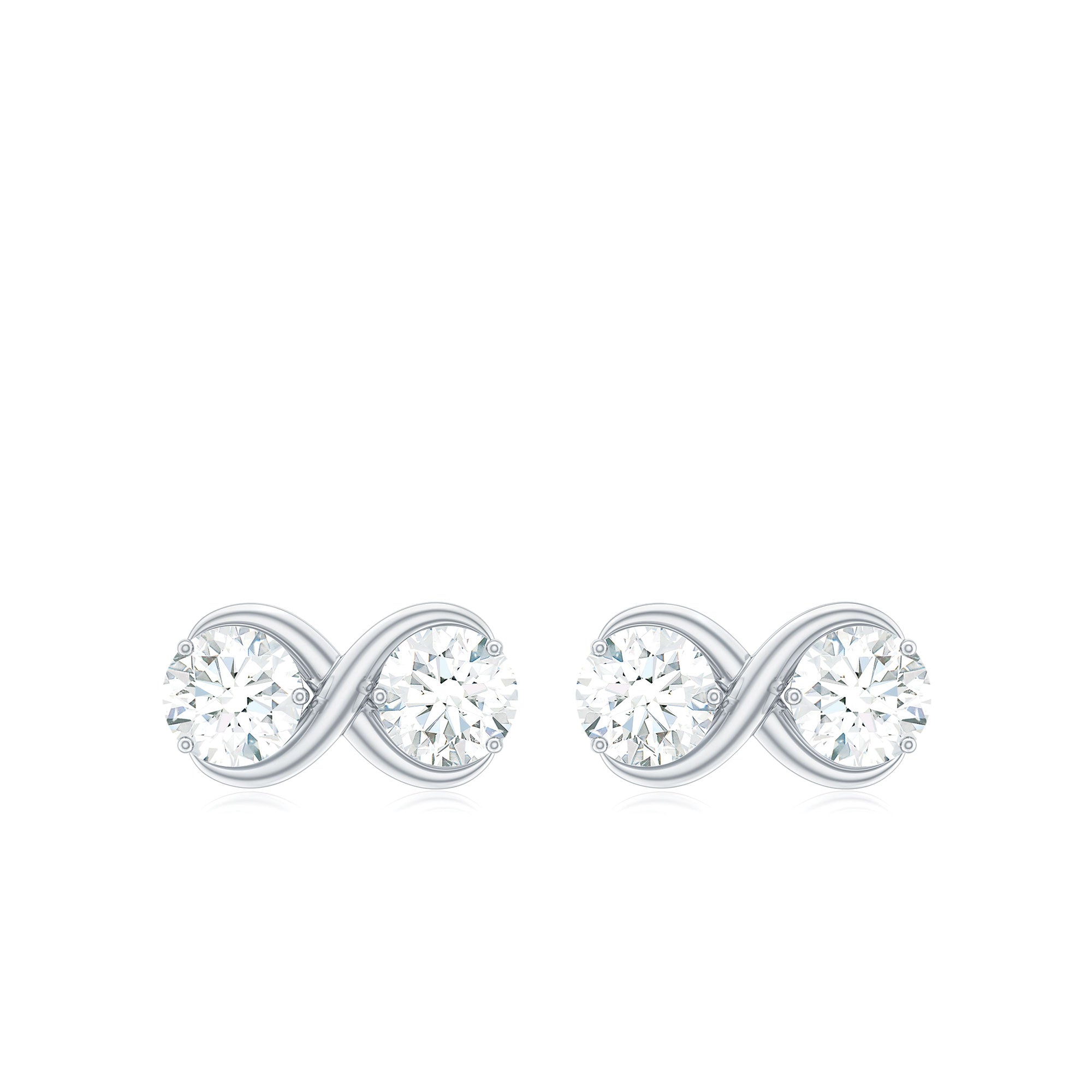 1.25 CT Certified Moissanite Infinity Stud Earrings Moissanite - ( D-VS1 ) - Color and Clarity - Rosec Jewels