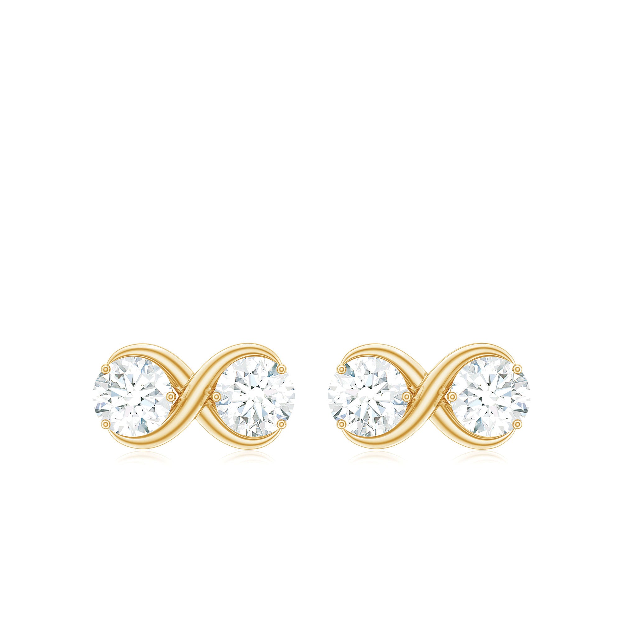 1.25 CT Certified Moissanite Infinity Stud Earrings Moissanite - ( D-VS1 ) - Color and Clarity - Rosec Jewels