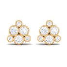 1/2 CT Bezel Set Diamond Cluster Stud Earrings Diamond - ( HI-SI ) - Color and Clarity - Rosec Jewels