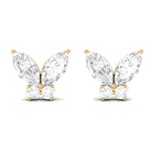 1/2 CT Minimal Real Diamond Butterfly Stud Earrings Diamond - ( HI-SI ) - Color and Clarity - Rosec Jewels