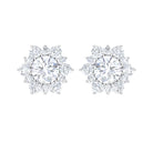 2.50 CT Halo Stud Earrings with Moissanite Moissanite - ( D-VS1 ) - Color and Clarity - Rosec Jewels