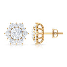 2.50 CT Halo Stud Earrings with Moissanite Moissanite - ( D-VS1 ) - Color and Clarity - Rosec Jewels