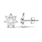 1/4 CT Diamond Flower Stud Earrings in Bezel Setting Diamond - ( HI-SI ) - Color and Clarity - Rosec Jewels