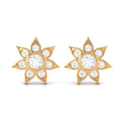 1/4 CT Diamond Flower Stud Earrings in Bezel Setting Diamond - ( HI-SI ) - Color and Clarity - Rosec Jewels