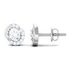 1/2 CT Real Diamond Halo Stud Earrings in Gold Diamond - ( HI-SI ) - Color and Clarity - Rosec Jewels