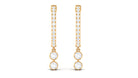 1/2 CT Minimal Diamond Gold Hoop Drop Earrings in Bezel Setting Diamond - ( HI-SI ) - Color and Clarity - Rosec Jewels