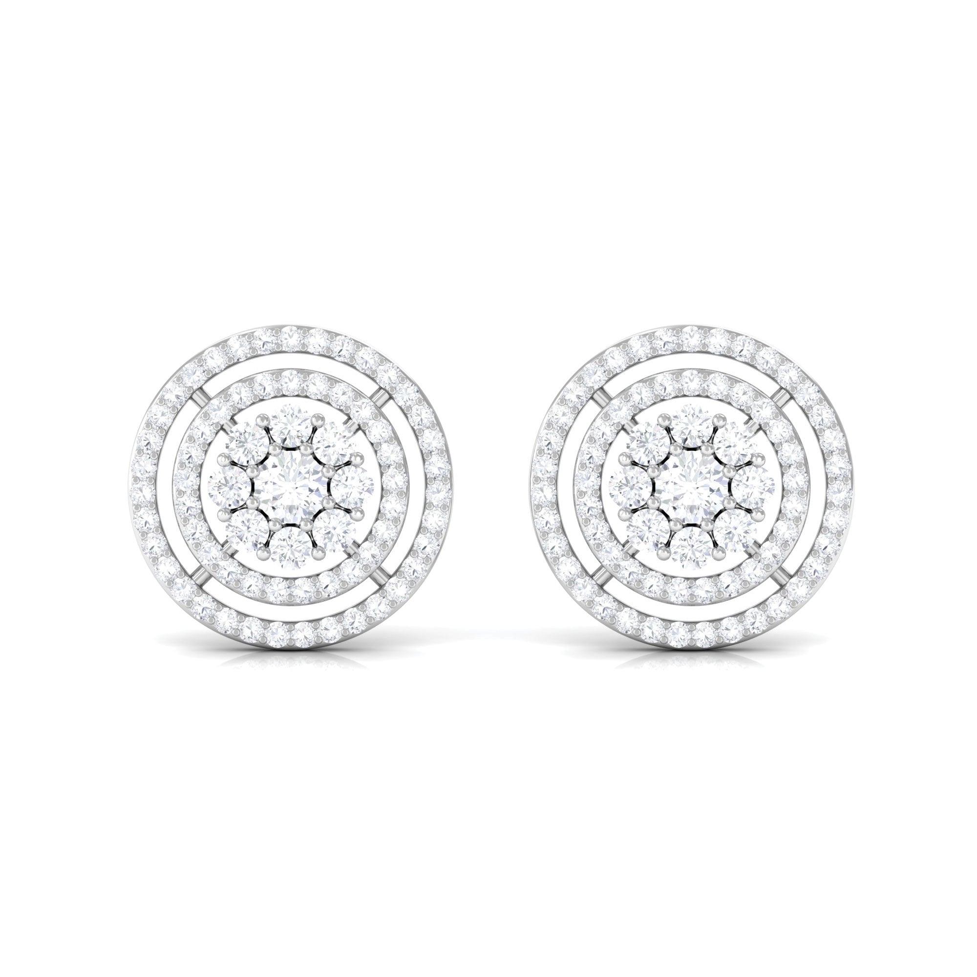 1 CT Classic Round Cubic Zirconia Stud Earrings in Gold Zircon - ( AAAA ) - Quality - Rosec Jewels