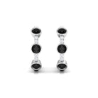 1.25 CT Bezel Set Created Black Diamond Hinged Hoop Earrings with Diamond Lab Created Black Diamond - ( AAAA ) - Quality - Rosec Jewels