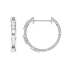 1/4 CT Diamond Gold Simple Hinged Hoop Earrings Diamond - ( HI-SI ) - Color and Clarity - Rosec Jewels