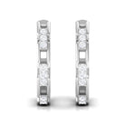 1/4 CT Diamond Gold Simple Hinged Hoop Earrings Diamond - ( HI-SI ) - Color and Clarity - Rosec Jewels