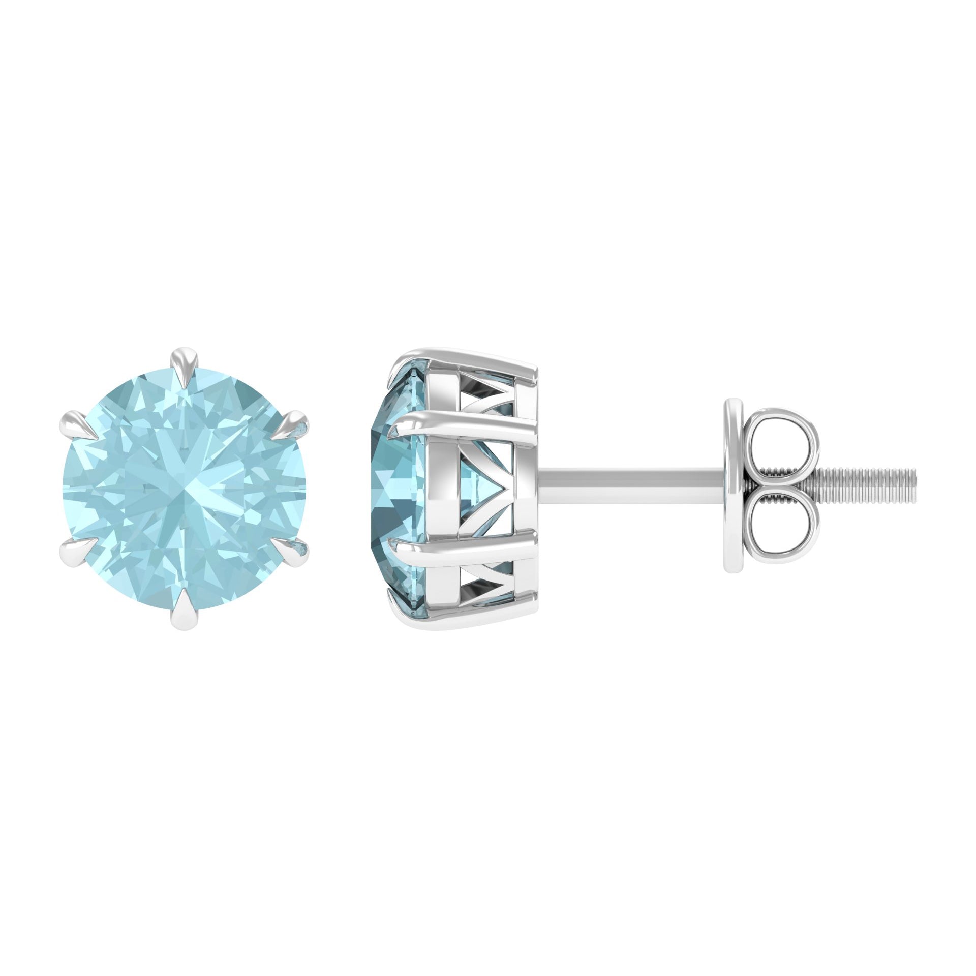 2.25 CT Sky Blue Topaz Solitaire Stud Earrings Sky Blue Topaz - ( AAA ) - Quality - Rosec Jewels