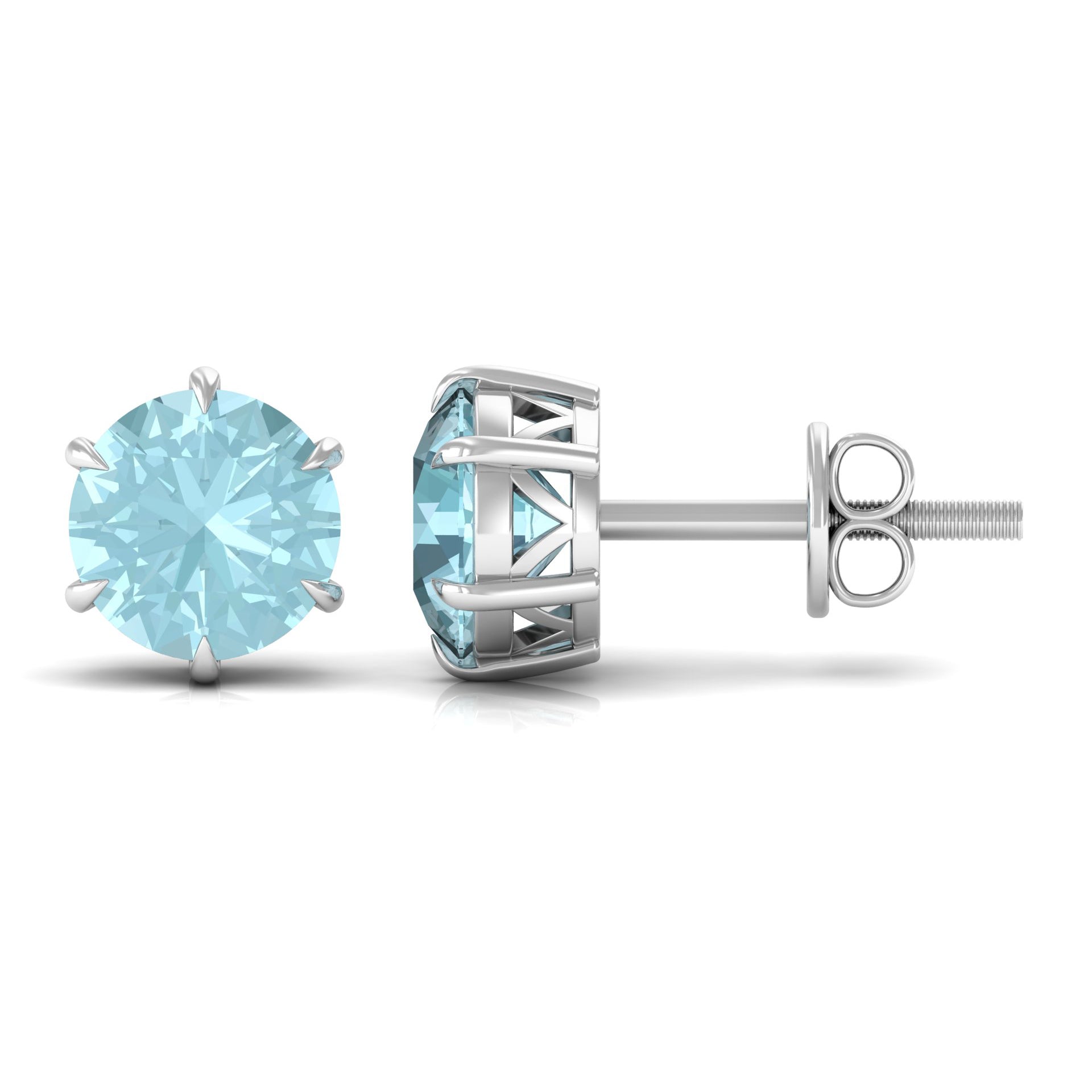 2.25 CT Sky Blue Topaz Solitaire Stud Earrings Sky Blue Topaz - ( AAA ) - Quality - Rosec Jewels