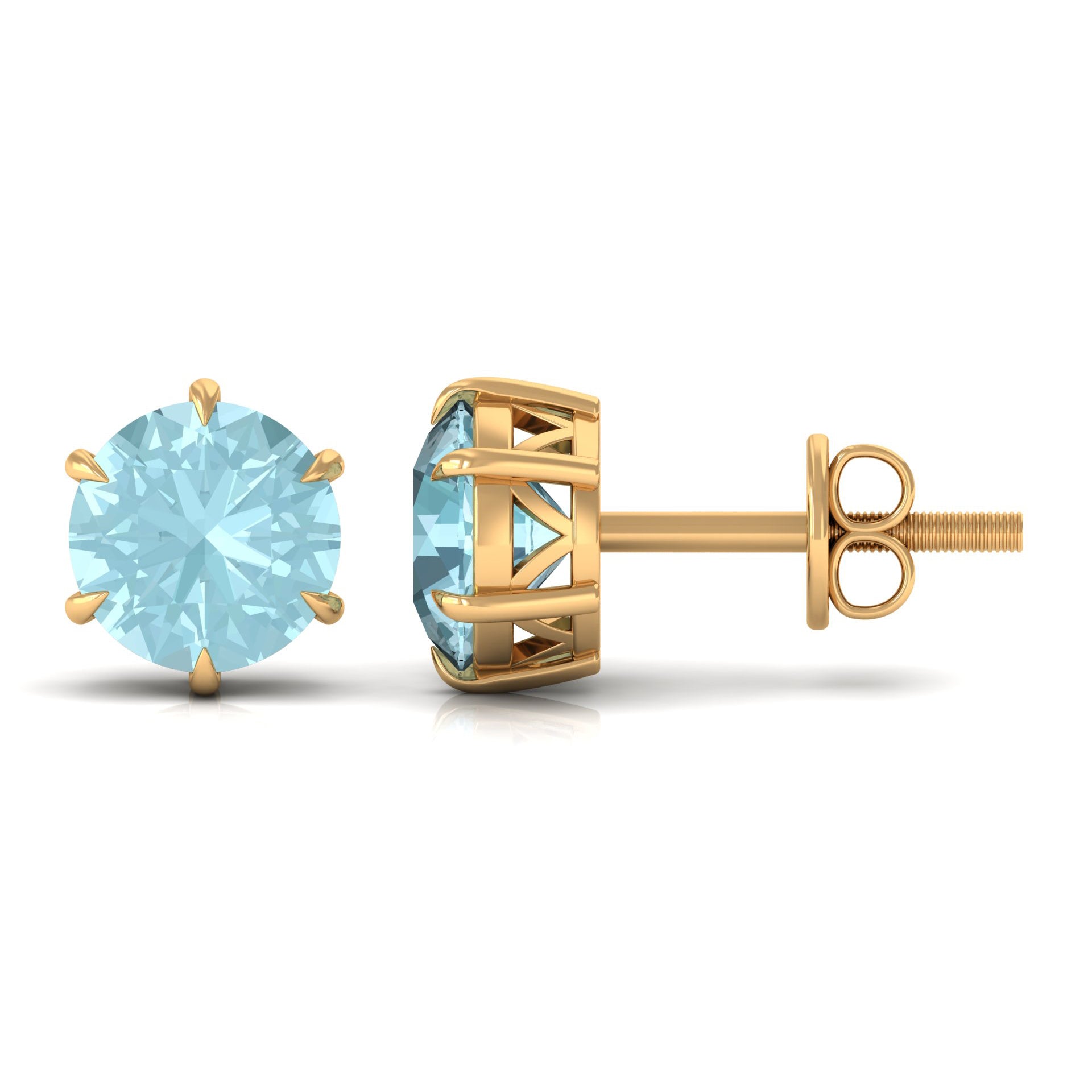 2.25 CT Sky Blue Topaz Solitaire Stud Earrings Sky Blue Topaz - ( AAA ) - Quality - Rosec Jewels